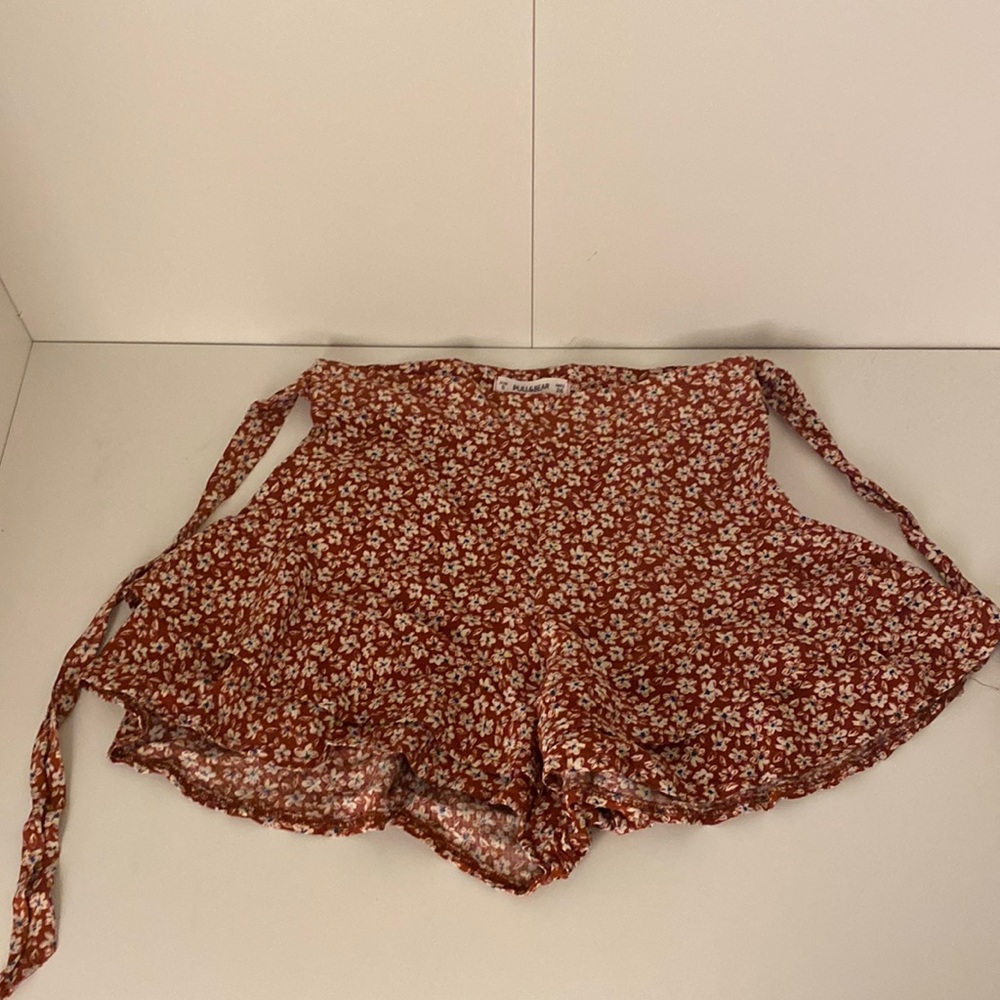 Pull&Bear Floral Pattern Mini Skirt, With a Top